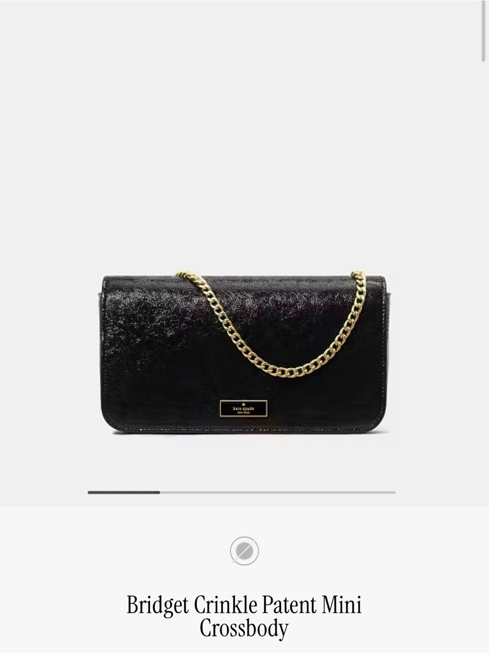 Kate Spade Black Leather Bag with Gold Chain